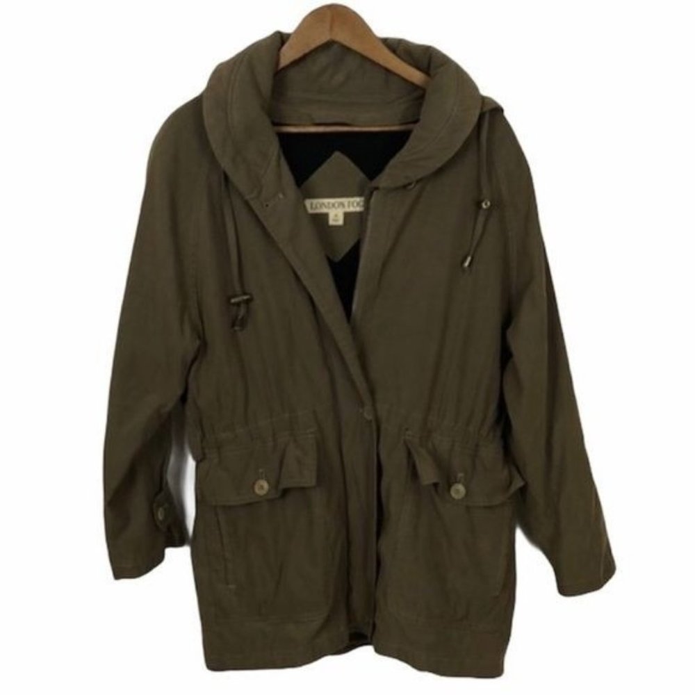 London Fog Weather Wear Hood Utility Jacket Medium
